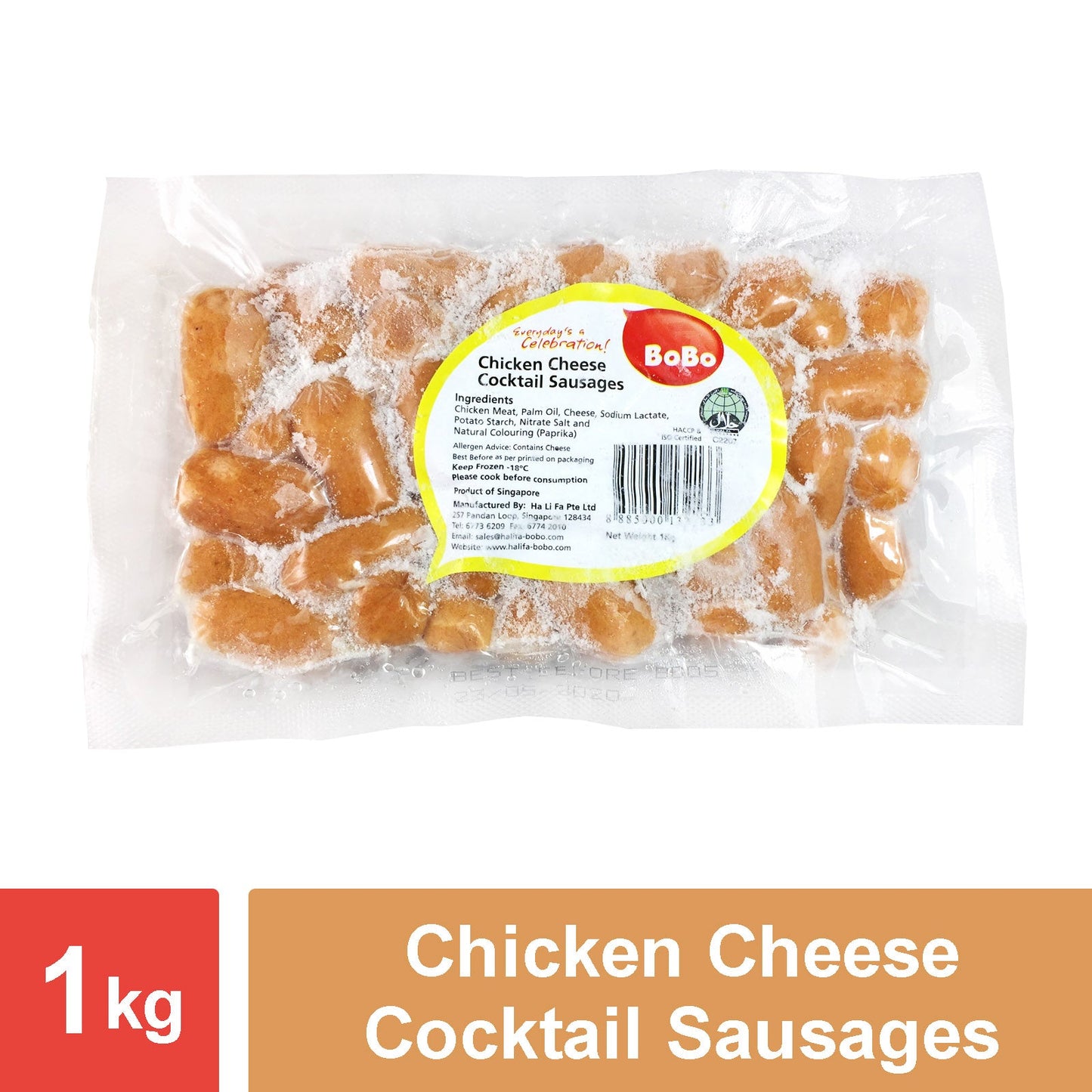 Chicken Cheese Cocktail Sausage - 12x1kg - LimSiangHuat