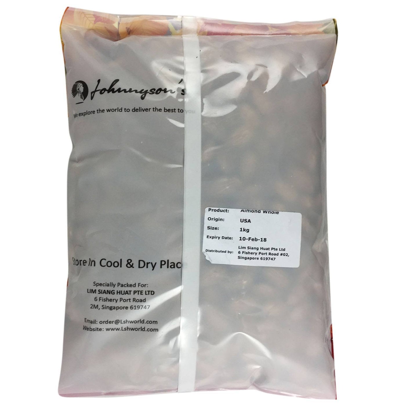 Almond Whole - Johnnyson's 1kg/pkt - LimSiangHuat