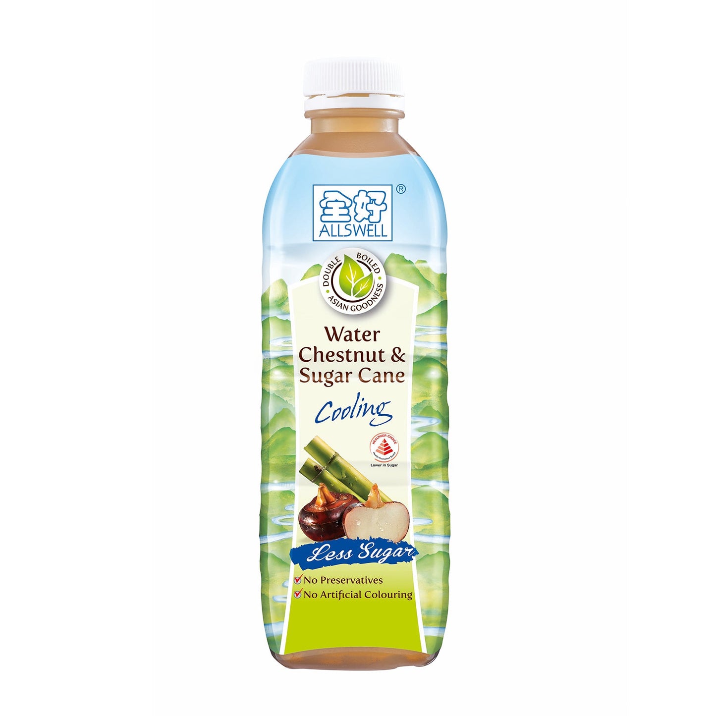 Allswell Water Chestnut & Sugar Cane  (Less Sugar) - 12 x 1000ml